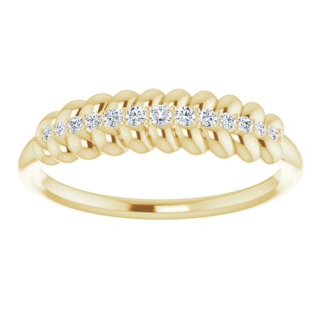 14K Gold Round Natural Diamond Accented Ring - Yellow Gold - view 3