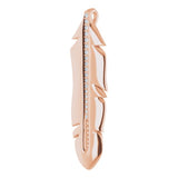 14K Gold Round Natural Diamond Accented Feather Pendant - Rose Gold - view 2