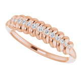 14K Gold Round Natural Diamond Accented Ring - Rose Gold - view 5