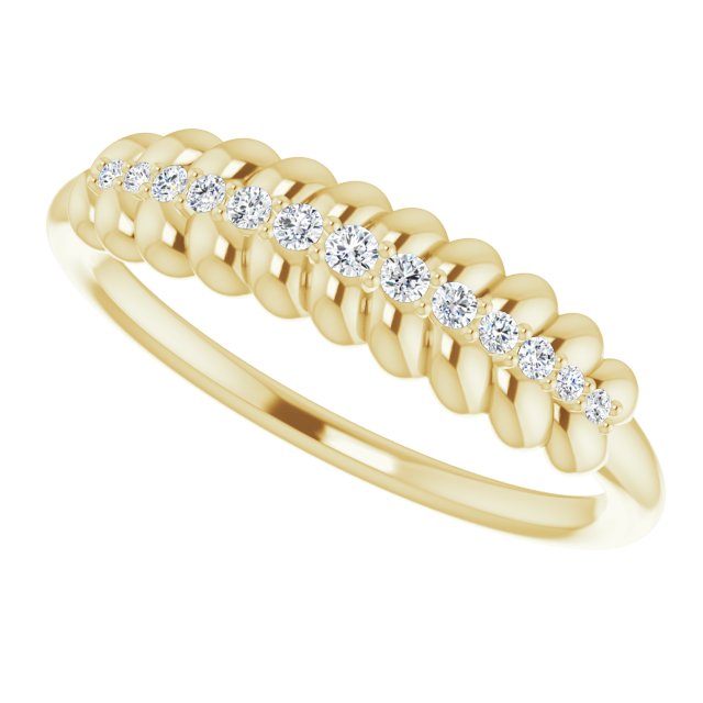 14K Gold Round Natural Diamond Accented Ring - Yellow Gold - view 5