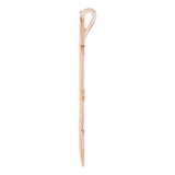 14K Gold Round Natural Diamond Accented Feather Pendant - Rose Gold - view 3