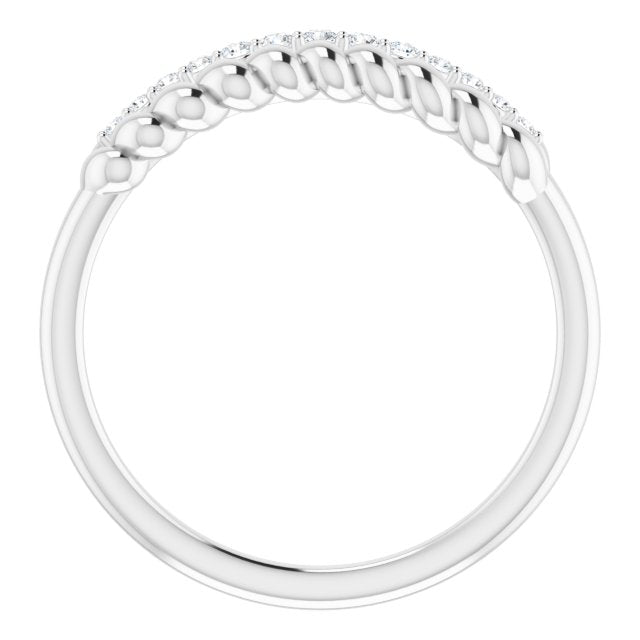 14K Gold Round Natural Diamond Accented Ring - White Gold - view 2