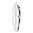 14K Gold Round Natural Diamond Accented Feather Pendant - White Gold