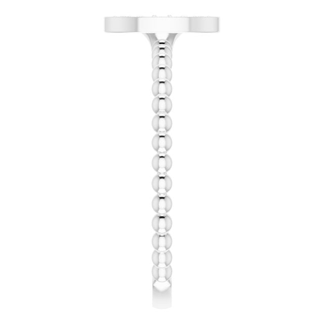 14K Gold Round Natural Diamond Cluster Ring – 1mm Stones - White Gold - view 4