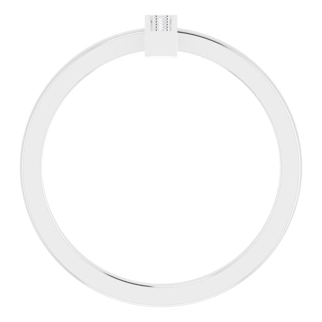 Platinum Round Natural Diamond Bar Ring – 1.3mm Stones - view 2
