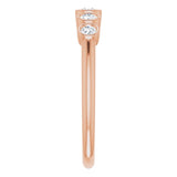 14K Gold Round Natural Diamond Graduated Bezel-Set Ring - Rose Gold - view 4