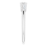 Platinum Round Natural Diamond Graduated Bezel-Set Ring - view 4