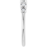 14K Gold Round Natural Diamond Bezel-Set Ring – 2.25mm Stones - White Gold - view 4