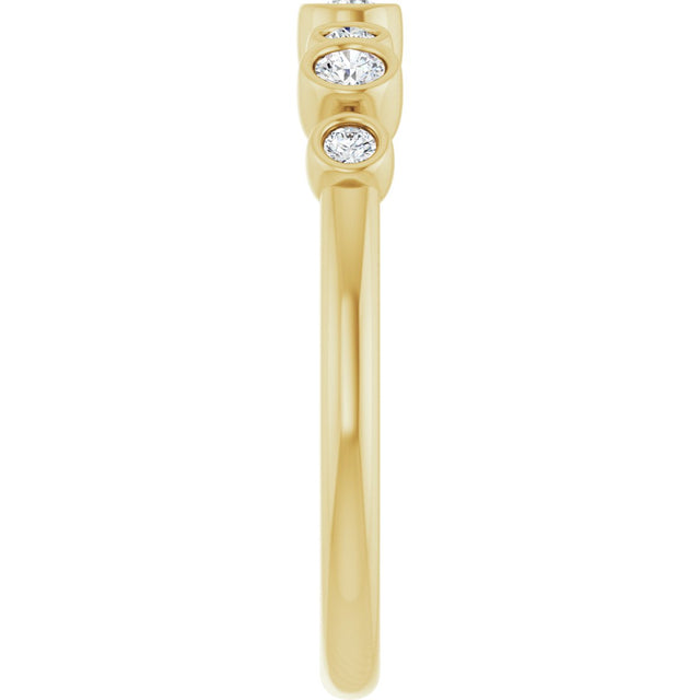 14K Gold Round Natural Diamond Bezel-Set Ring – 2.25mm Stones - Yellow Gold - view 4