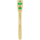 14K Gold Round Natural Emerald Bezel-Set Ring - Yellow Gold - view 4