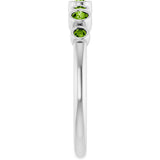 Platinum Round Natural Peridot Bezel-Set Ring - view 4