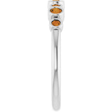 Platinum Round Natural Citrine Bezel-Set Ring - view 4