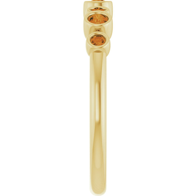 14K Gold Round Natural Citrine Bezel-Set Ring - Yellow Gold - view 4
