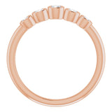 14K Gold Round Natural Diamond Graduated Bezel-Set Ring - Rose Gold - view 2