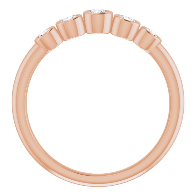 14K Gold Round Natural Diamond Graduated Bezel-Set Ring - Rose Gold - view 2