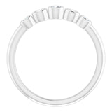 Platinum Round Natural Diamond Graduated Bezel-Set Ring - view 2