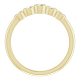14K Gold Round Natural Diamond Graduated Bezel-Set Ring - Yellow Gold - view 2