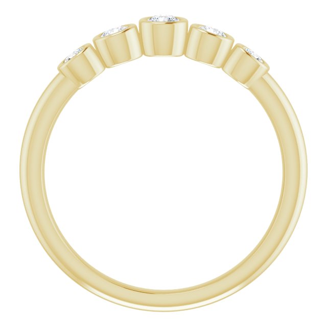 14K Gold Round Natural Diamond Graduated Bezel-Set Ring - Yellow Gold - view 2