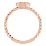 14K Gold Round Natural Diamond Beaded Cluster Ring - Rose Gold - view 2