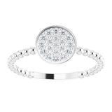 14K Gold Round Natural Diamond Beaded Cluster Ring - White Gold - view 3