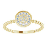14K Gold Round Natural Diamond Beaded Cluster Ring - Yellow Gold - view 3