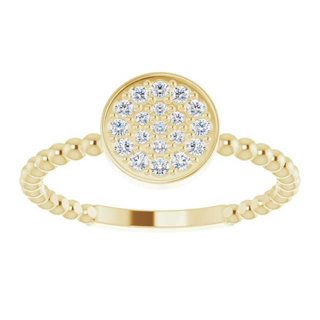14K Gold Round Natural Diamond Beaded Cluster Ring - Yellow Gold - view 3