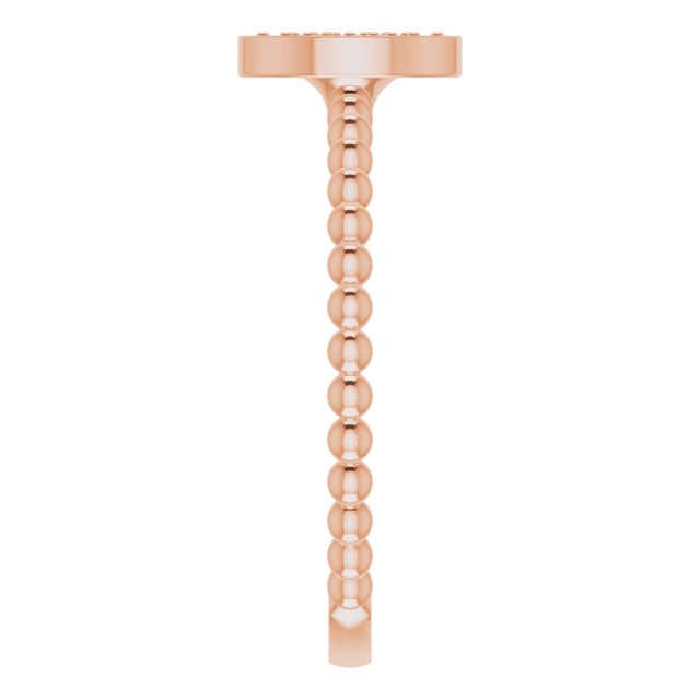 14K Gold Round Natural Diamond Beaded Cluster Ring - Rose Gold - view 4