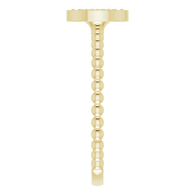 14K Gold Round Natural Diamond Beaded Cluster Ring - Yellow Gold - view 4