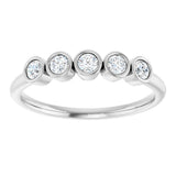 Platinum Round Natural Diamond Five-Stone Bezel-Set Ring - view 3