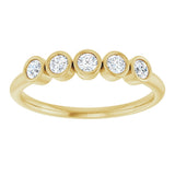 14K Gold Round Natural Diamond Five-Stone Bezel-Set Ring - Yellow Gold - view 3