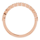 14K Gold Round Natural Diamond Bezel-Set Stackable Ring - Rose Gold - view 2