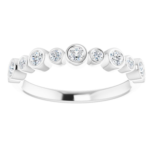 Platinum Round Natural Diamond Bezel-Set Ring - view 3