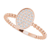 14K Gold Round Natural Diamond Cluster Ring – 1mm Stones - Rose Gold - view 5