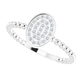 14K Gold Round Natural Diamond Cluster Ring – 1mm Stones - White Gold - view 5