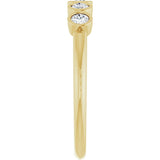 14K Gold Round Natural Diamond Five-Stone Bezel-Set Ring - Yellow Gold - view 4