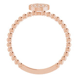 14K Gold Round Natural Diamond Cluster Ring – 1mm Stones - Rose Gold - view 2