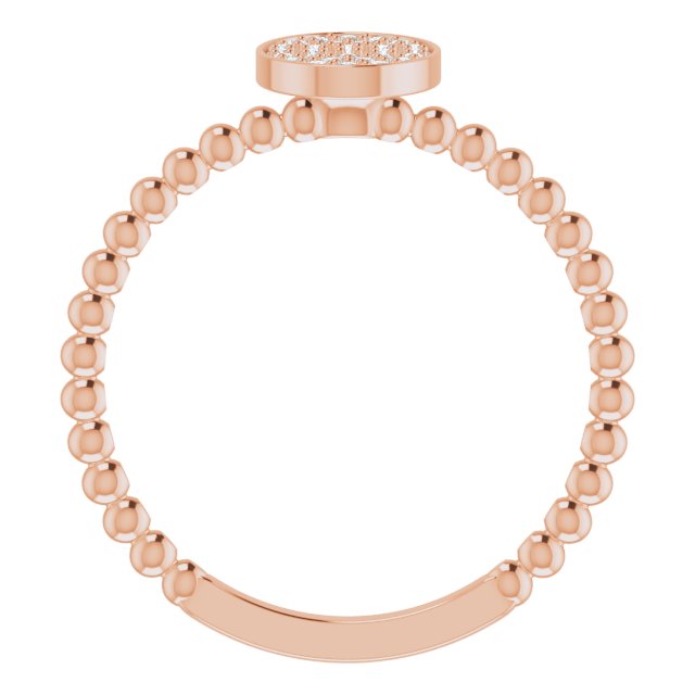 14K Gold Round Natural Diamond Cluster Ring – 1mm Stones - Rose Gold - view 2