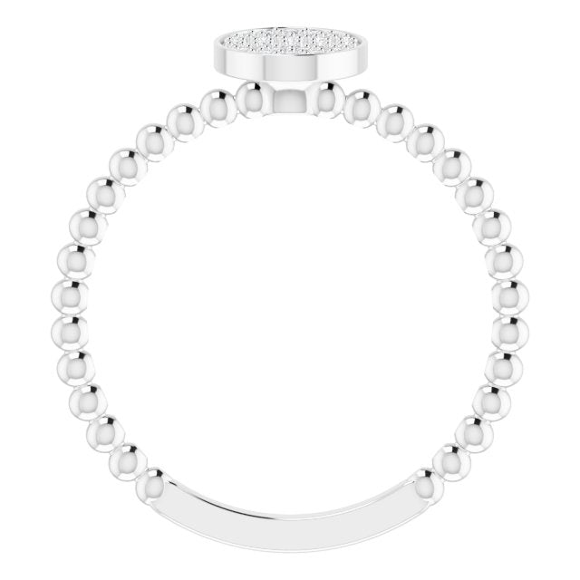 Platinum Round Natural Diamond Cluster Ring – 1mm Stones - view 2