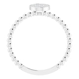14K Gold Round Natural Diamond Cluster Ring – 1mm Stones - White Gold - view 2
