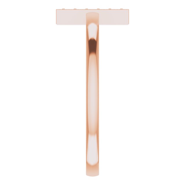 14K Gold Round Natural Diamond Bar Ring – 1.3mm Stones - Rose Gold - view 4