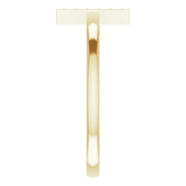 14K Gold Round Natural Diamond Bar Ring – 1.3mm Stones - Yellow Gold - view 4