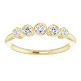 14K Gold Round Natural Diamond Graduated Bezel-Set Ring - Yellow Gold - view 3