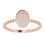 14K Gold Round Natural Diamond Cluster Ring – 1mm Stones - Rose Gold - view 3