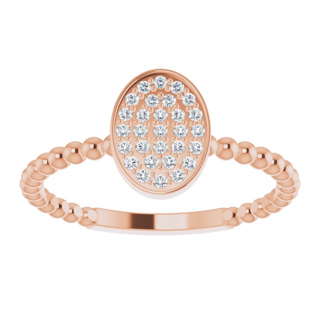 14K Gold Round Natural Diamond Cluster Ring – 1mm Stones - Rose Gold - view 3