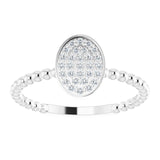 Platinum Round Natural Diamond Cluster Ring – 1mm Stones - view 3