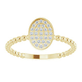 14K Gold Round Natural Diamond Cluster Ring – 1mm Stones - Yellow Gold - view 3