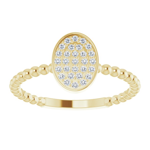 14K Gold Round Natural Diamond Cluster Ring – 1mm Stones - Yellow Gold - view 3