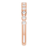 14K Gold Round Natural Diamond Bezel-Set Stackable Ring - Rose Gold - view 5
