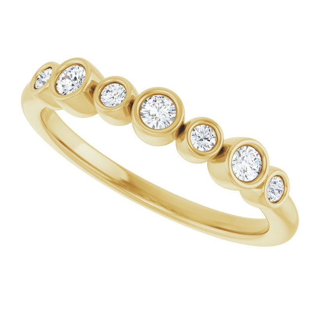 14K Gold Round Natural Diamond Bezel-Set Ring – 2.25mm Stones - Yellow Gold - view 5