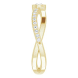 14K Gold Round Natural Diamond Criss-Cross Accented Ring - Yellow Gold - view 4